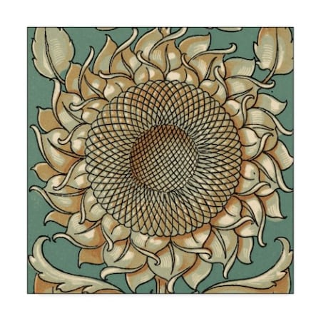 Unknown 'Sunflower Woodblock I' Canvas Art,35x35